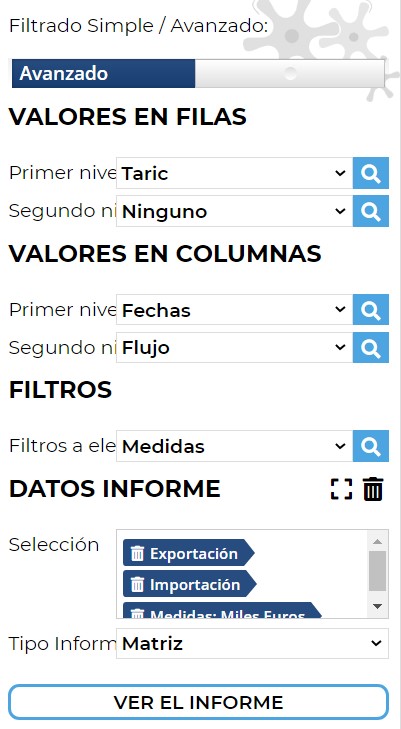 Panel criterio modo avanzado